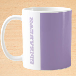 Personlig Modern Lila Block Namn Kaffemugg