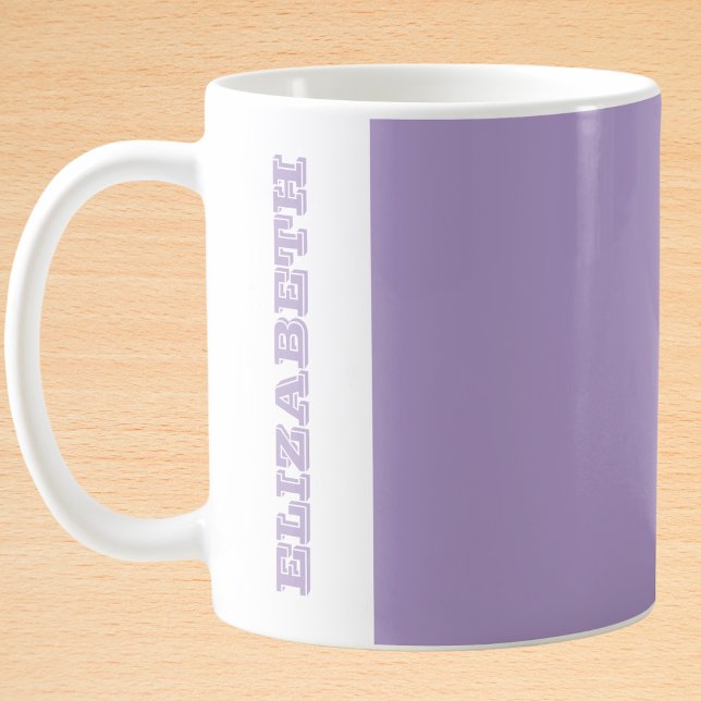 Personlig Modern Lila Block Namn Kaffemugg (Skapare uppladdad)
