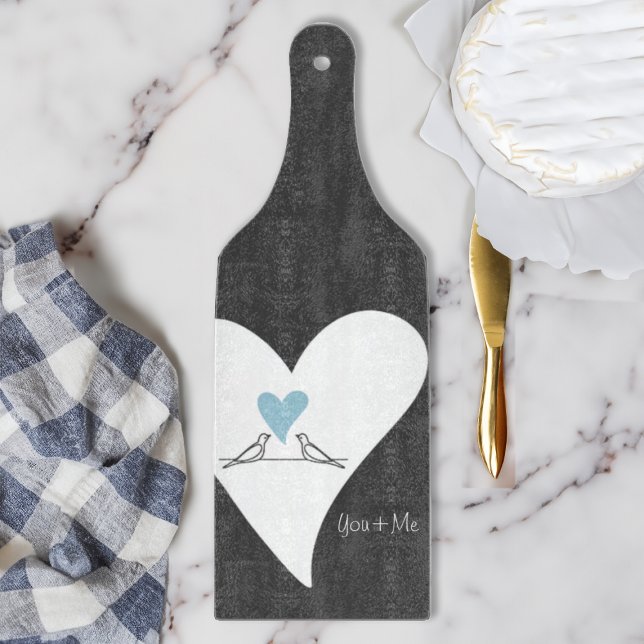 Personlig Modern Love birds Light Blue Heart (Skapare uppladdad)
