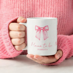 Personlig Modern Mama To Be Rosa Båg Mugg