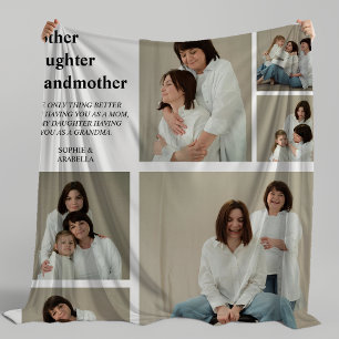 Personlig Modern Mamma   6 Foto Fleecefilt