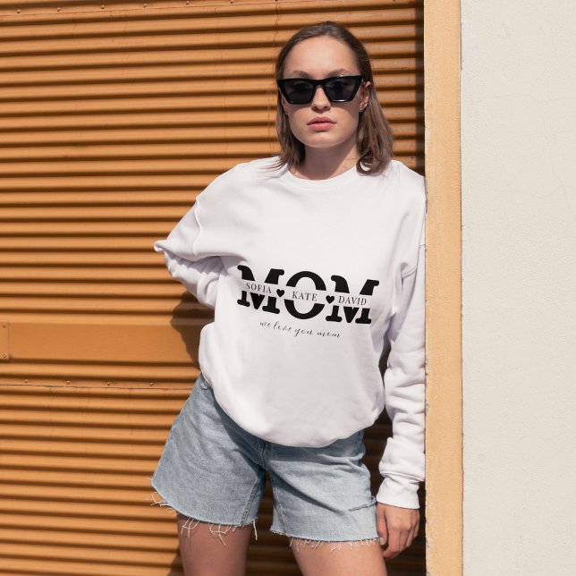 Personlig Modern Mamma Kids Namn Mors dag T Shirt (Skapare uppladdad)