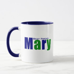 Personlig Modern "Mary" i djup Grönt och blå Mugg