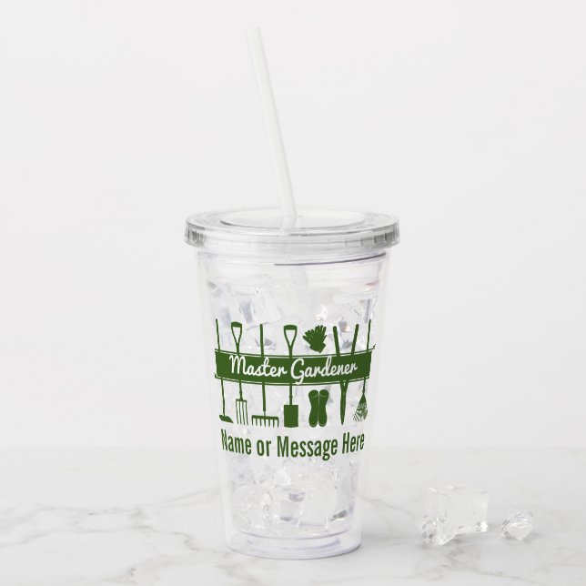 Personlig Modern Master Gardener Take Away Mugg (Framsida Ice)