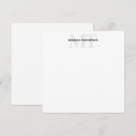Personlig Modern Minimalist Monogram Anteckningskort