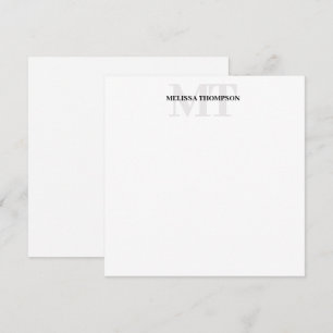 Personlig Modern Minimalist Monogram Anteckningskort