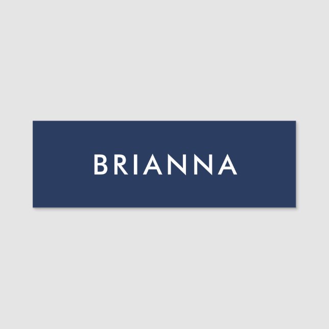 Personlig Modern Minimalistisk Blå Yrkesmässig Namnbricka (Framsida)