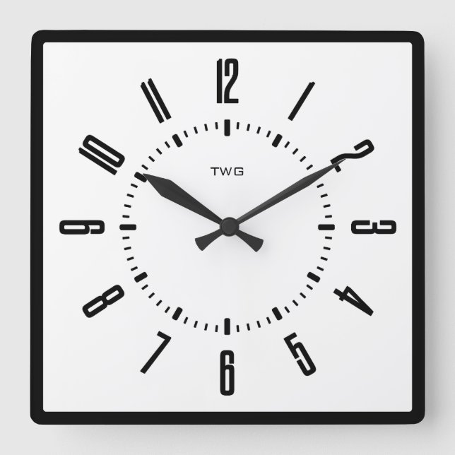Personlig Modern Minimalistisk  Fyrkantig Klocka (Framsida)