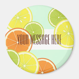 Personlig Modern Mint Grönt Citrus Fruit Slices Magnet