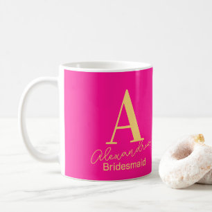 Personlig Modern Monogram Bridesmaid Kaffemugg