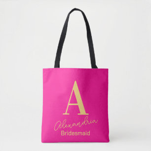 Personlig Modern Monogram Bridesmaid Tygkasse