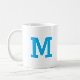 Personlig Modern Monogram Initial Brev Blue Kaffemugg