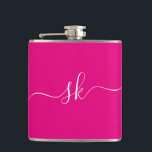 Personlig Modern Monogram Rosa Bachelorette Fickplunta<br><div class="desc">Personlig Modern Monogram Rosa Bachelorette Party-favoritkolv. Enkel att anpassa.</div>