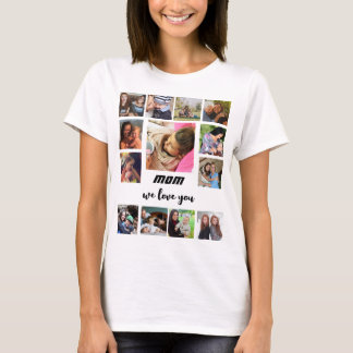 Personlig Modern mors dag 13-fotokollage T Shirt