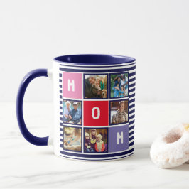 Personlig modern mors dag Mamma fotokollage Mugg