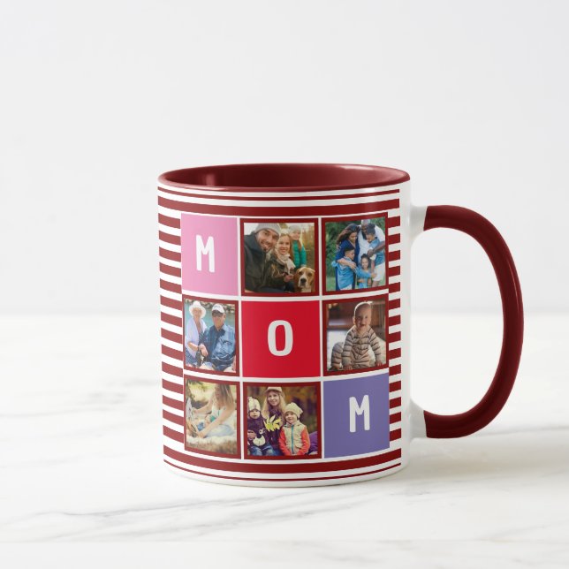 Personlig modern morsdagspresent Collage Mugg (Höger)