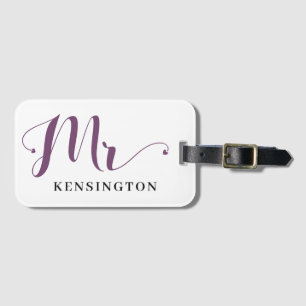 Personlig Modern Newlyged Typography Bagagebricka