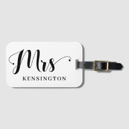 Personlig Modern Newlyged Typography Bagagebricka