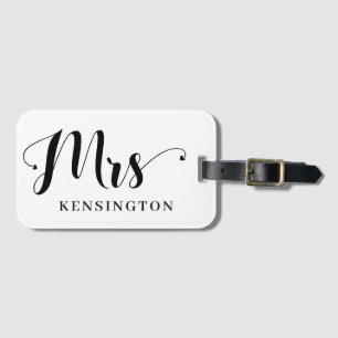 Personlig Modern Newlyged Typography Bagagebricka