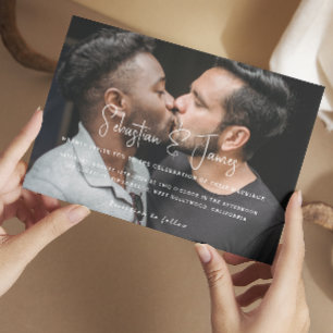 Personlig Modern och Snyggt Photo Gay Bröllop Inbjudningar