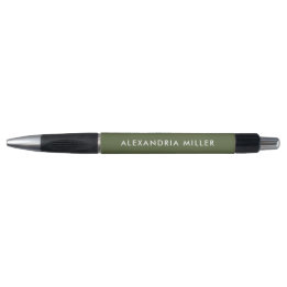 Personlig Modern Pen Oliv grönt och vit