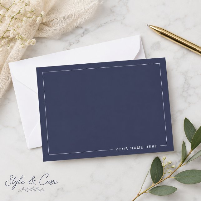 Personlig modern platt brevkort anteckningskort (Personalized Modern Flat Note Card)