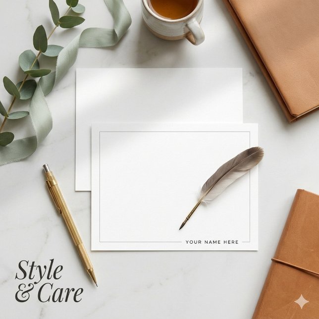 Personlig Modern Platt Notkorth Anteckningskort (Personalized Modern Flat Note Card)