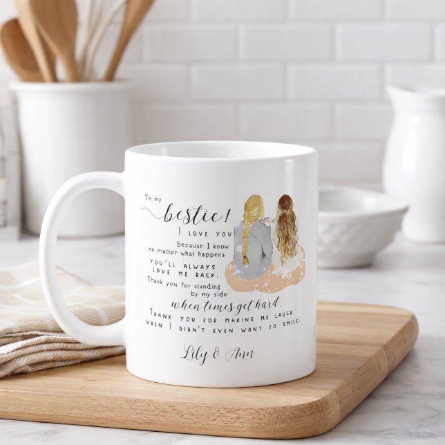 Personlig modern present för vänskap mellan bästa  kaffemugg (Skapare uppladdad)