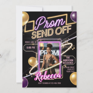 Personlig Modern Prom-sändning Skicka av svart Ros Inbjudningar