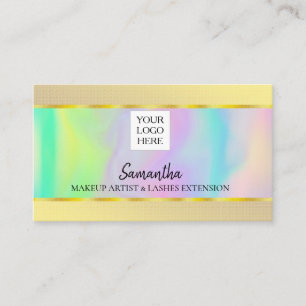 Personlig Modern QR Code Logotyp Holograph Beauty Visitkort