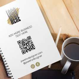 Personlig Modern QR-kod och Logotyp Business Anteckningsbok