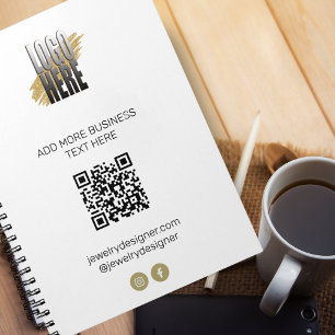 Personlig Modern QR-kod och Logotyp Business Anteckningsbok