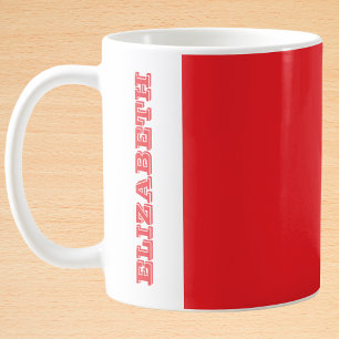 Personlig Modern Red Block Namn Kaffemugg