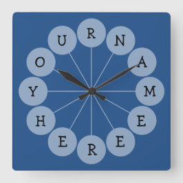 Personlig Modern Roligt Namn Clock Fyrkantig Klocka