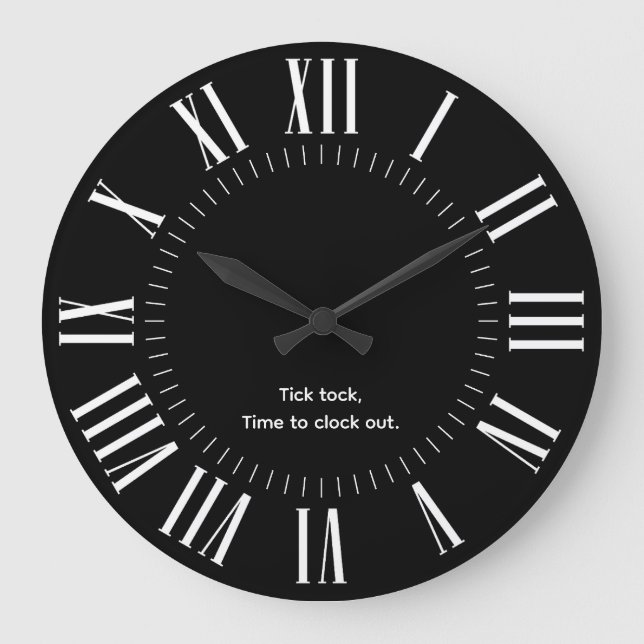 Personlig Modern Roman Numerals Black and White Stor Klocka (Framsida)