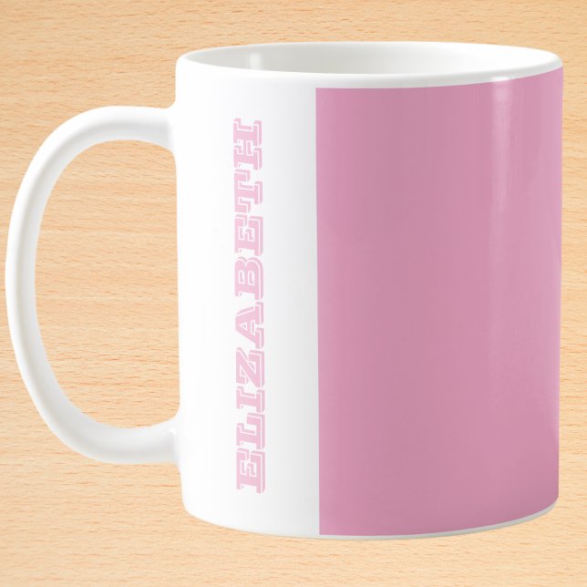 Personlig Modern Rosa Block Namn Kaffemugg (Skapare uppladdad)