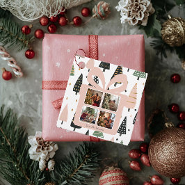 Personlig modern rosa julklappslåda gåvor etiketter