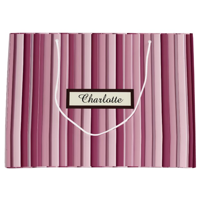 Personlig Modern Rosa Mauve Lodrät Rand (Framsidan)