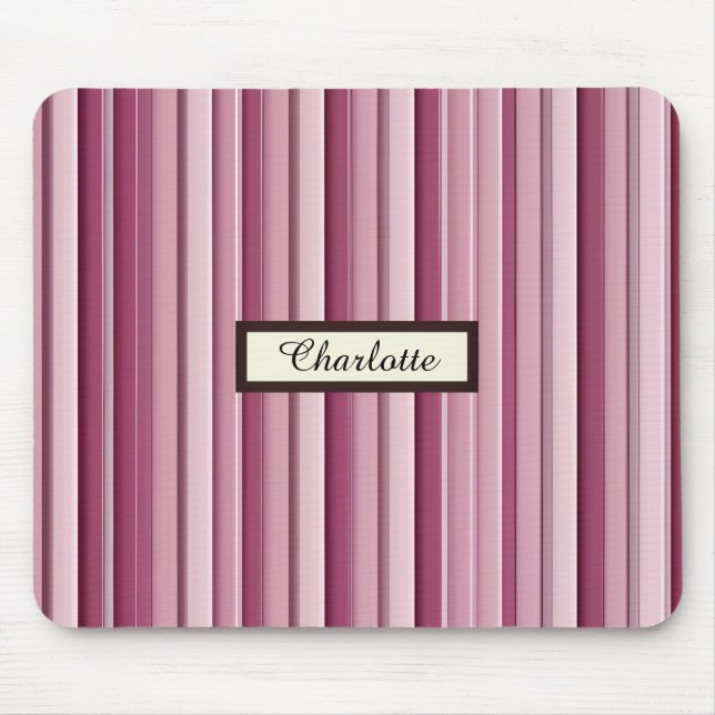 Personlig Modern Rosa Mauve Lodrät Rand Musmatta (Framsidan)
