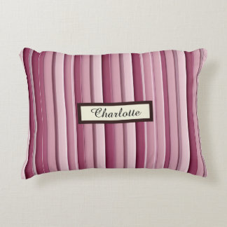 Personlig Modern Rosa Mauve Lodrät Rand Prydnadskudde
