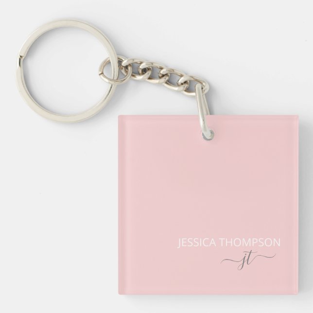 Personlig Modern Rosa Monogramnamn (Framsidan)
