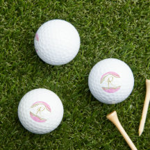 Personlig Modern Rosa och Guld Golf Bollar