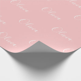 Personlig Modern Rosa Script Namn Presentpapper