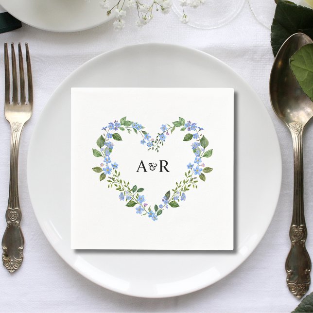 Personlig Modern Rustik Grönska Blommig Bröllop Pappersservett (Personalized modern rustic greenery floral wedding napkins add natural elegance to receptions.)
