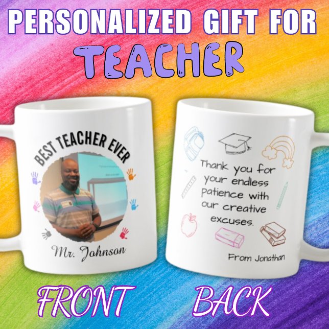 Personlig Modern School Teacher-uppskattning Kaffemugg (Skapare uppladdad)