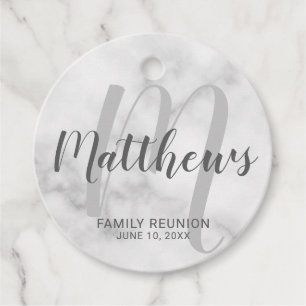 Personlig Modern Script Monogram & Family Namn Gåvor Etiketter