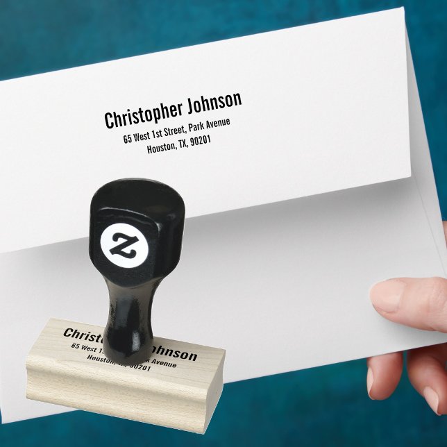 Personlig Modern Simple Returadress Office Stämpel (Personalized Modern Simple Return Address Office Rubber Stamp)