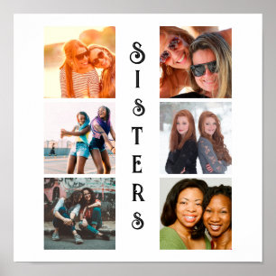 Personlig Modern Sisters 6 Fotokollage Poster