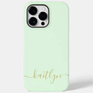 Personlig modern skriptmonogram i Girly Green