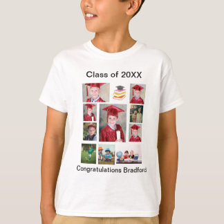 Personlig Modern Studenten 11 Photo Collage T Shirt